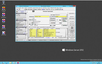 Windows Server 2012 Kanzleisoftware Labortests - LawFirm Professional - Fenster "Adresse bearbeiten" (Standard-Fenstergre ohne LawFirm Zoom) Skalieren, Skalierung, Arbeitsfenster